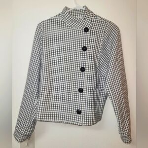 Cabi Windowpane Plaid Jacket with Shoulder Pads